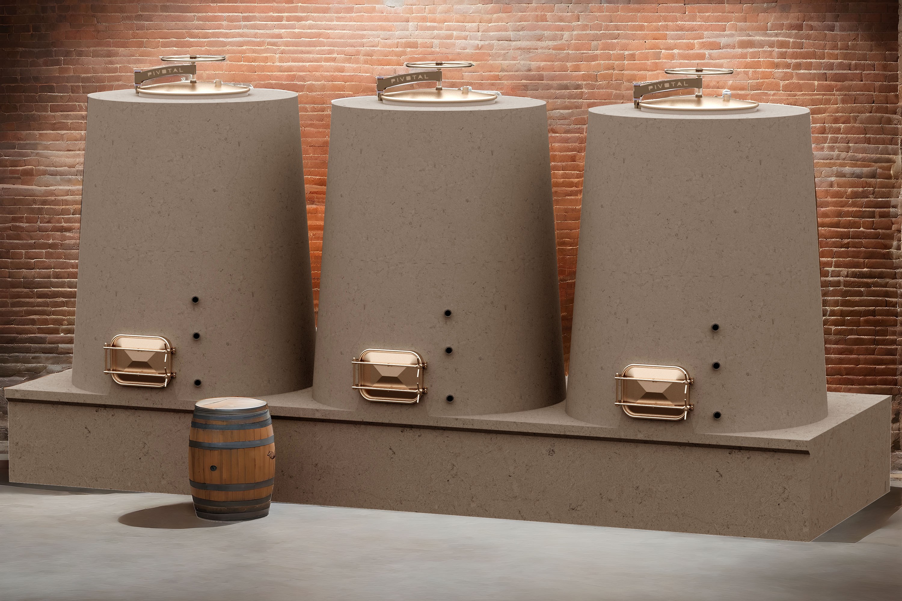 model of segment  concrete wine tanks