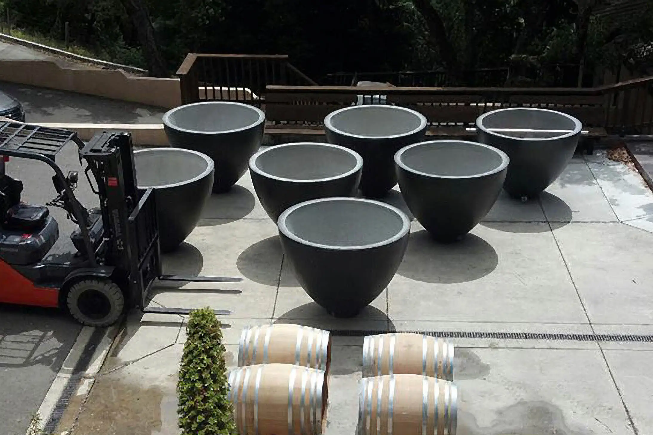 teacup concrete wine tanks